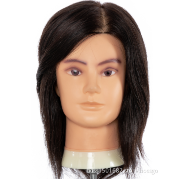 First Beauty Mannequins with Hair Training Doll Head Barbering Boys Hair Style Teaching Head Human Hair